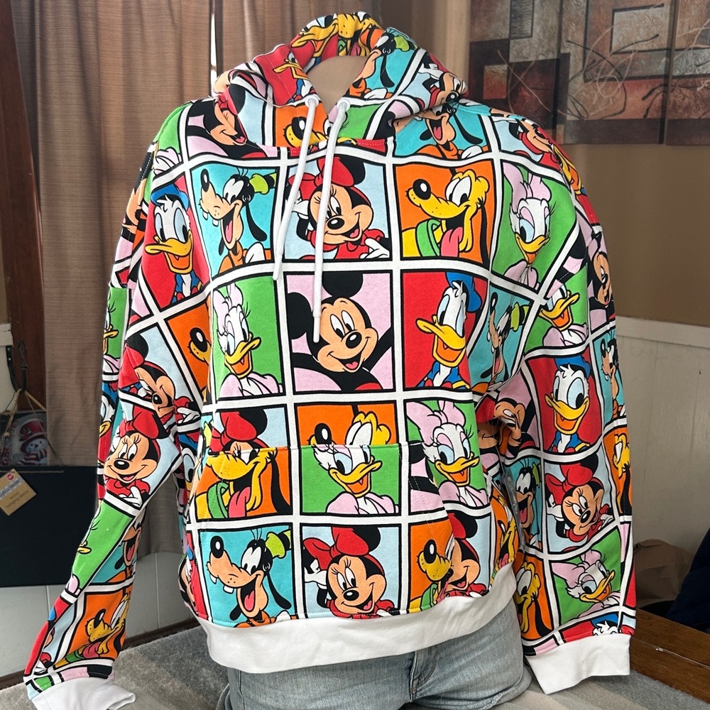 Disney Colorful Cartoon Character Hoodie New With Tags- Disney World -Women Med